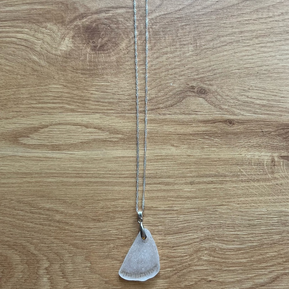 Sea Glass Necklace Clear Bottle Bottom